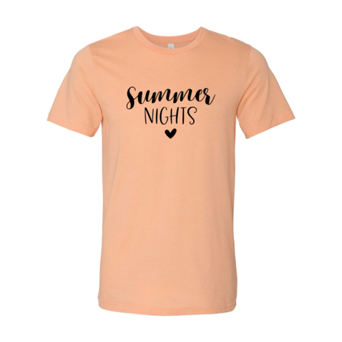 Summer Nights T-Shirt in soft peach color with stylish print, perfect for warm summer evenings and casual outings.