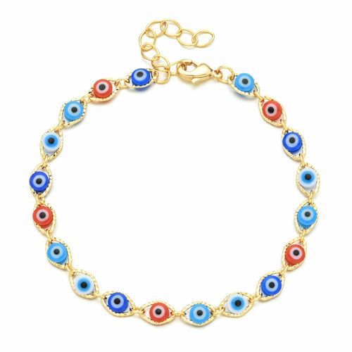 Gold-plated evil eye anklet fashion jewelry