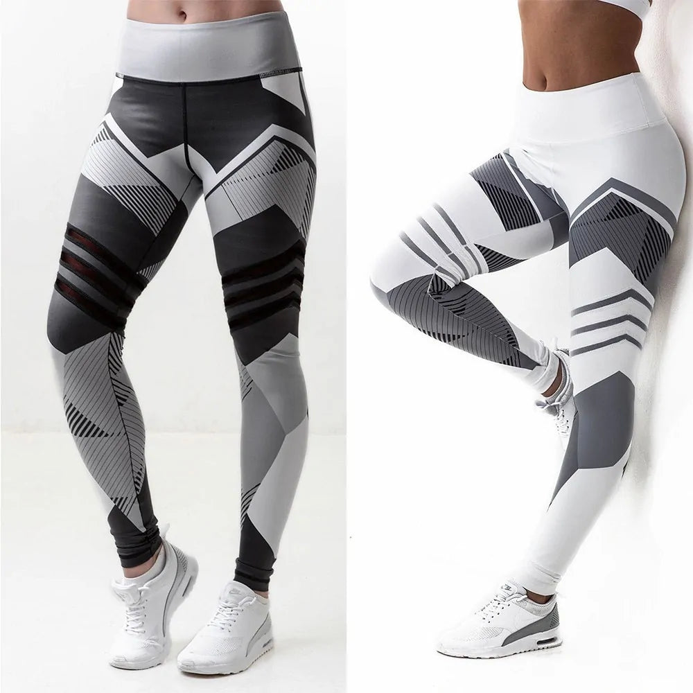 BEFORW Fashion Digital Printing Leggings: Plus Size Camouflage Workout Pants