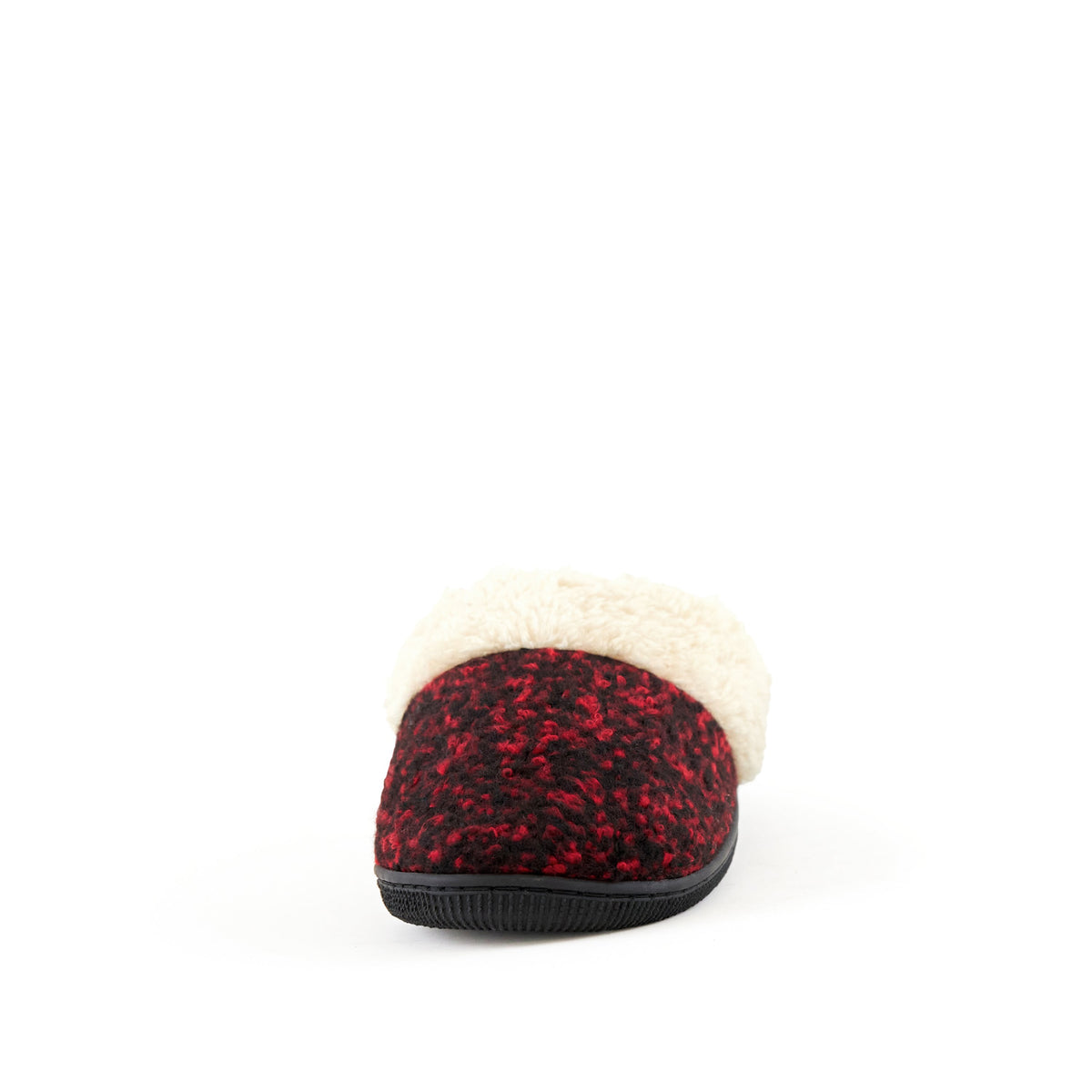 Wine red knit slippers, non-slip grip sole