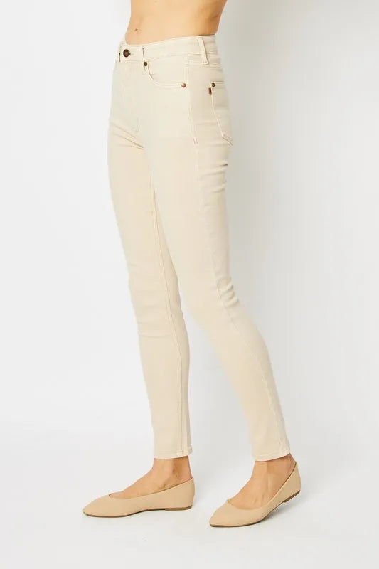 Judy Blue plus size skinny jeans in bone, view 2