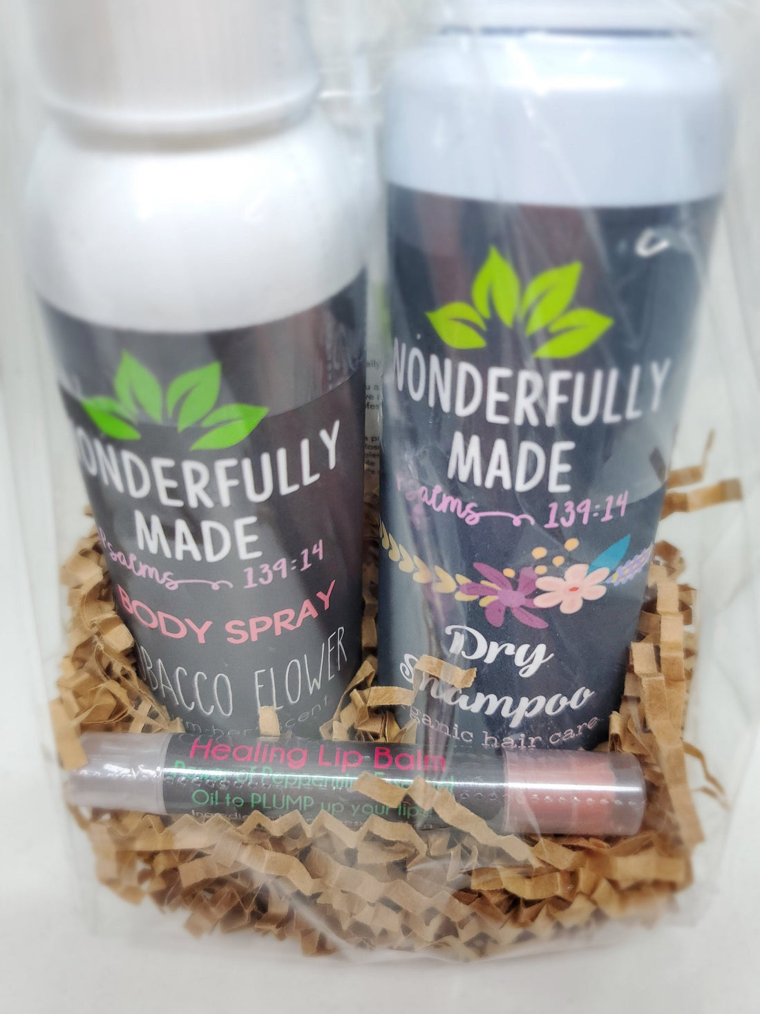 Spa gift box with body spray, dry shampoo and tinted lip balm, view 2
