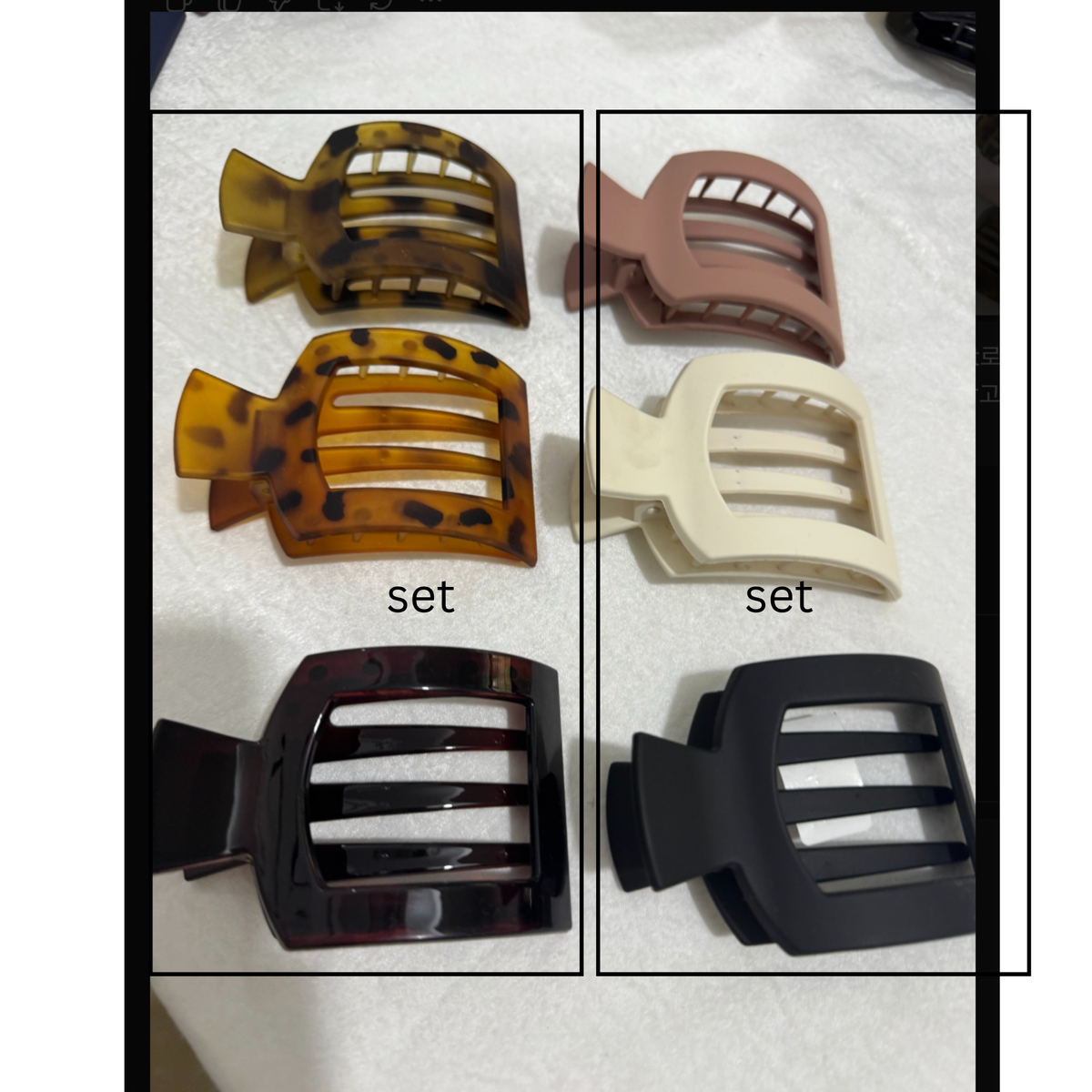Flat claw clip set of 3