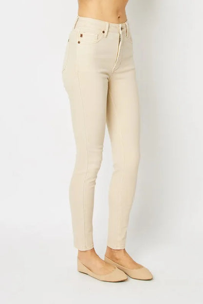 Judy Blue plus size skinny jeans in bone, view 3