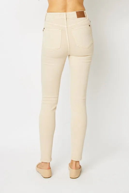 Judy Blue plus size skinny jeans in bone, view 5