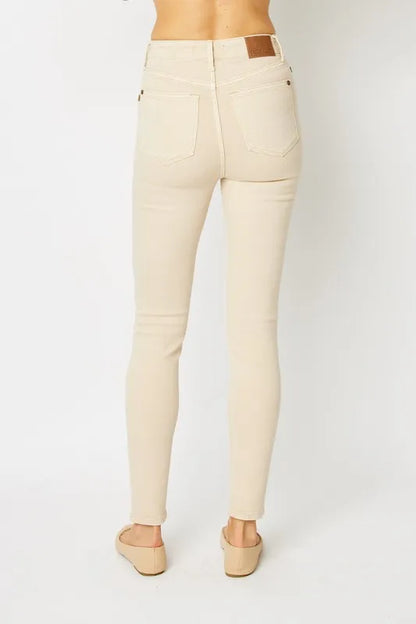 Judy Blue plus size skinny jeans in bone, view 5