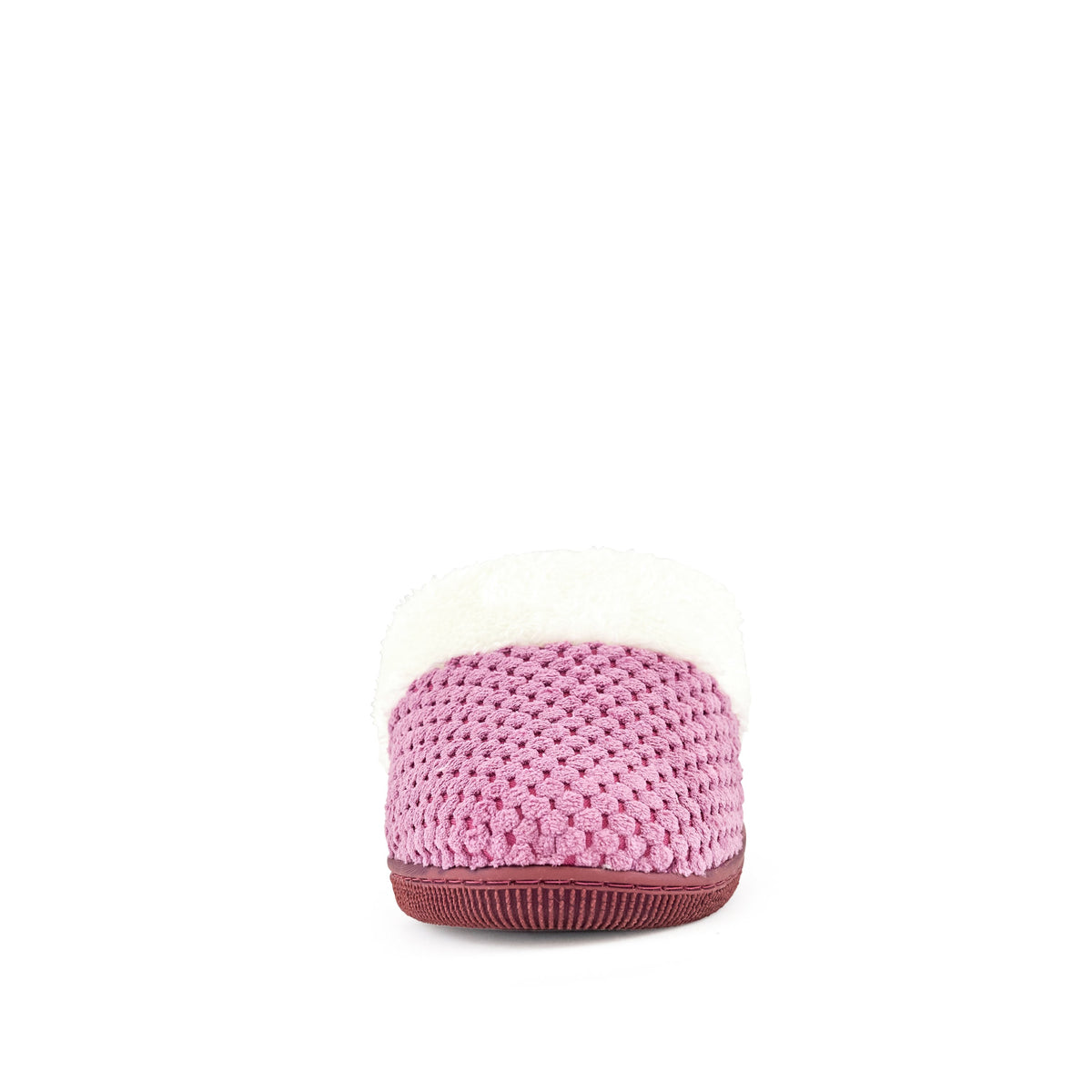 Lilac knit slippers, non-slip grip sole