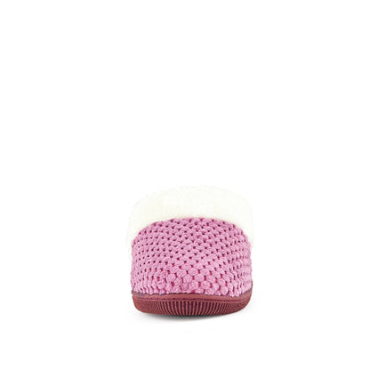 Lilac knit slippers, non-slip grip sole