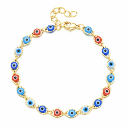 Gold-plated evil eye anklet fashion jewelry