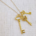 Gold secret garden key pendant necklace