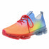 Colorful mesh lace-up running shoes for women with gradient design and comfortable sole.