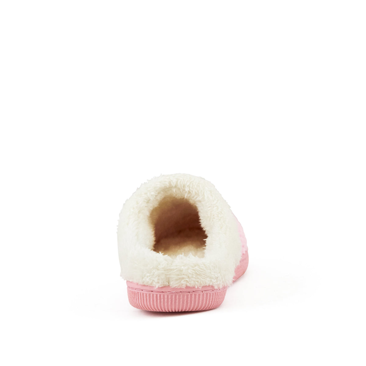 Pink knit slippers, non-slip grip sole