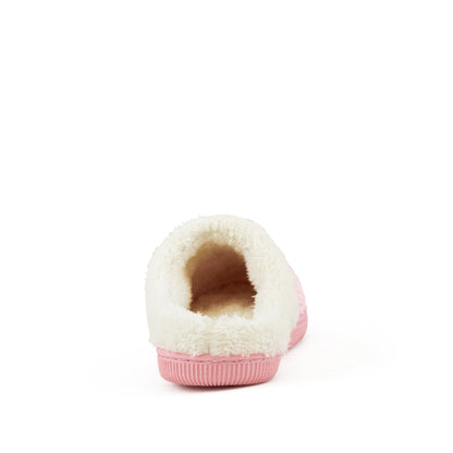 Pink knit slippers, non-slip grip sole