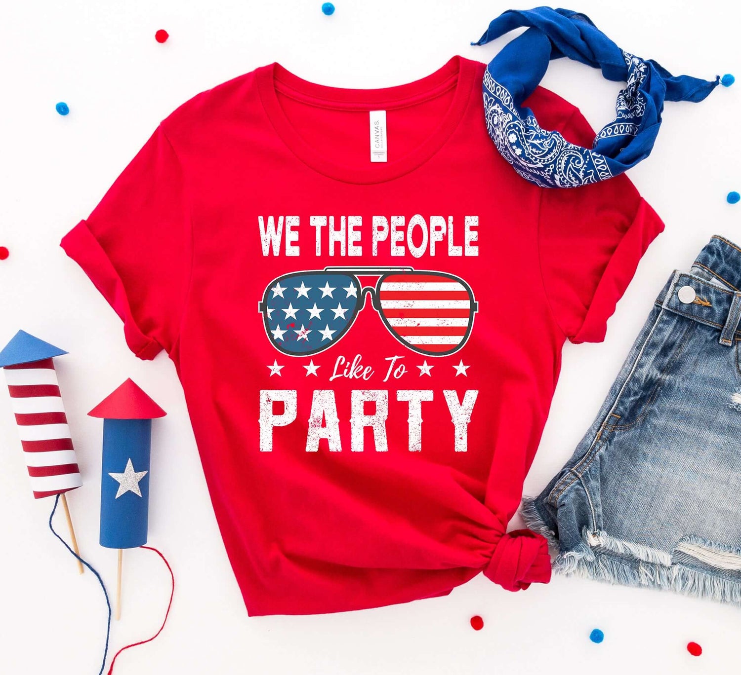 Red T-shirt featuring &