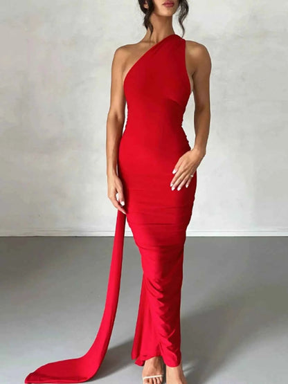Backless halter ruched bodycon maxi dress, view 11