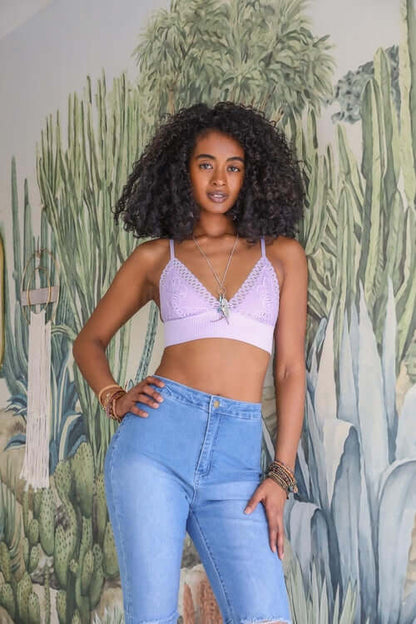 Waistband Loop Lace Brami – Feminine Stretchy Cami Top
