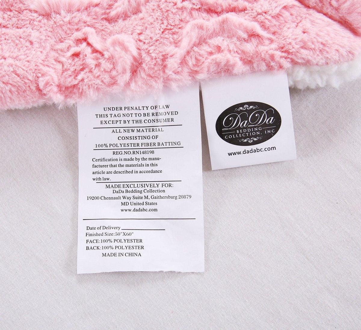 Pink Faux Fur Throw Blanket with Sherpa Back – Rose Bud Texture