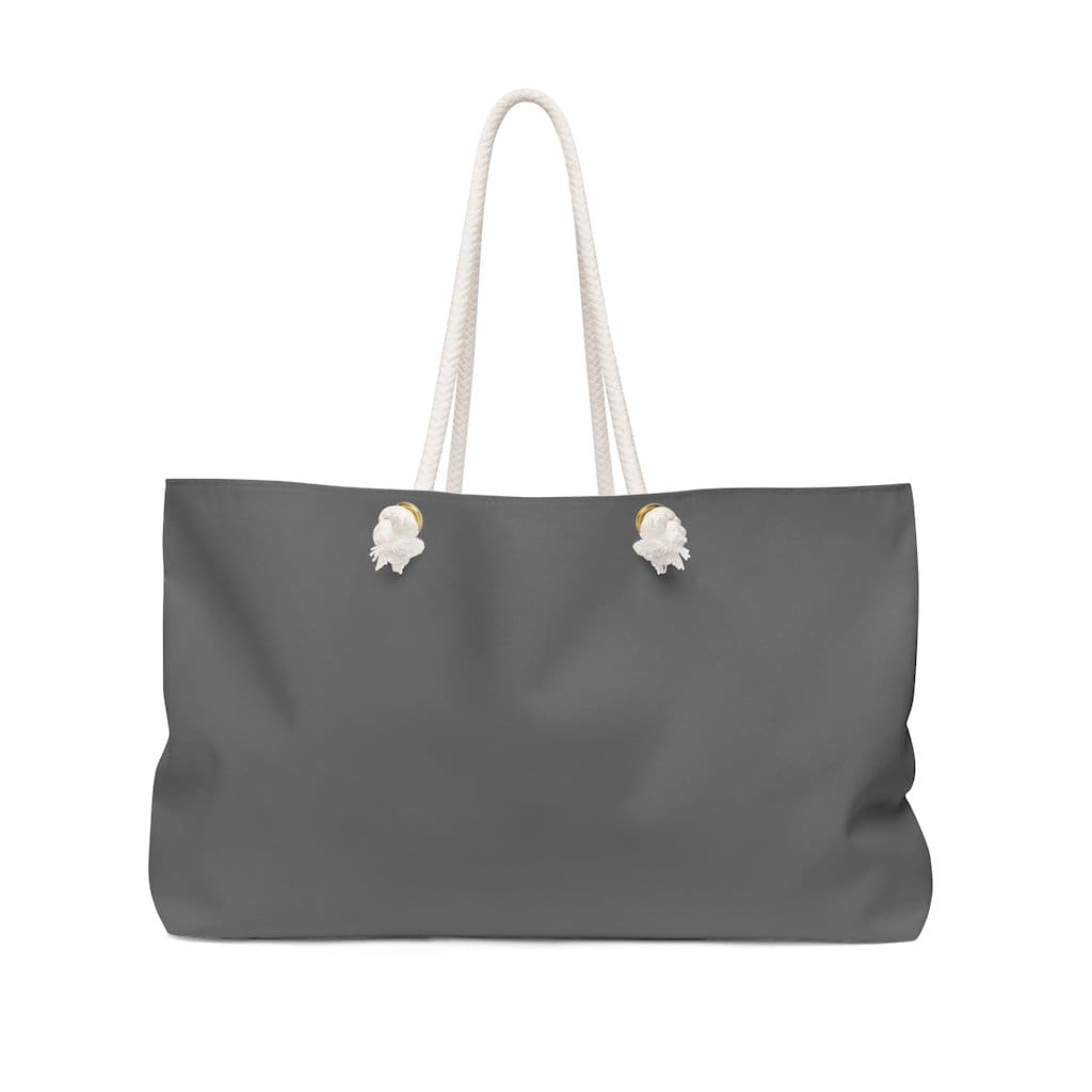 Large dark grey weekender tote bag