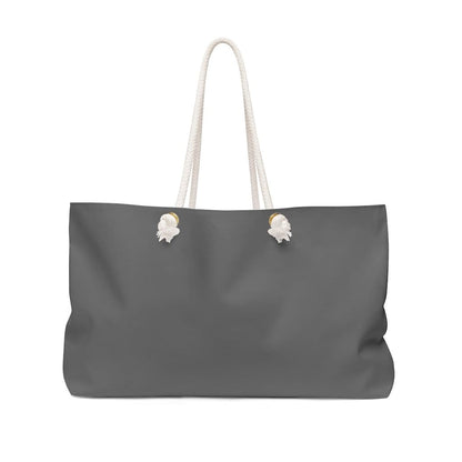Large dark grey weekender tote bag